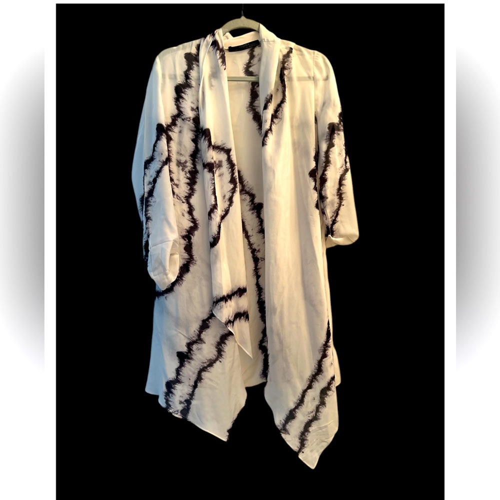 All Saints Stylish Black and White Kimono Cardigan